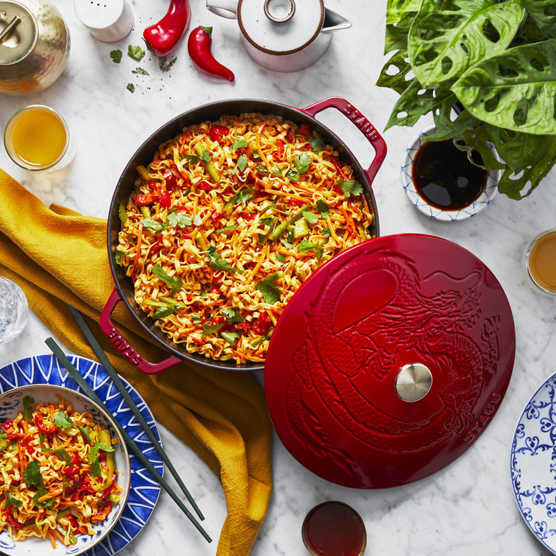 Staub Cast Iron 3.75-qt Essential French Oven with Dragon Lid